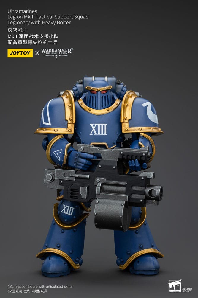 Warhammer The Horus Heresy Action Figure 1/18 Ultramarines Legion MKIII Tactical Support Squad Legionary with Heavy Bolter 12 cm