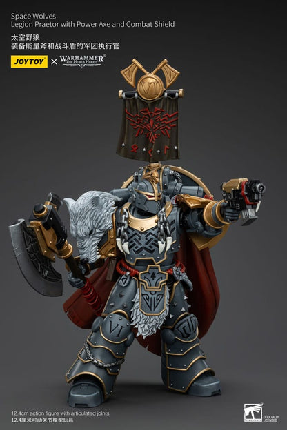 Warhammer The Horus Heresy Action Figure 1/18 Space Wolves Legion Praetor with Power Axe and Combat Shield 12 cm Action
