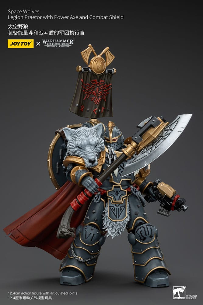 Warhammer The Horus Heresy Action Figure 1/18 Space Wolves Legion Praetor with Power Axe and Combat Shield 12 cm Action