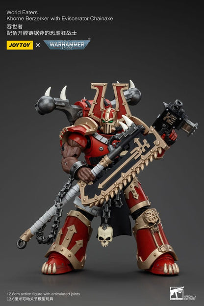 Warhammer 40k Action Figure 1/18 World Eaters Khorne Berzerker with Eviscerator Chainaxe 13 cm Action figures