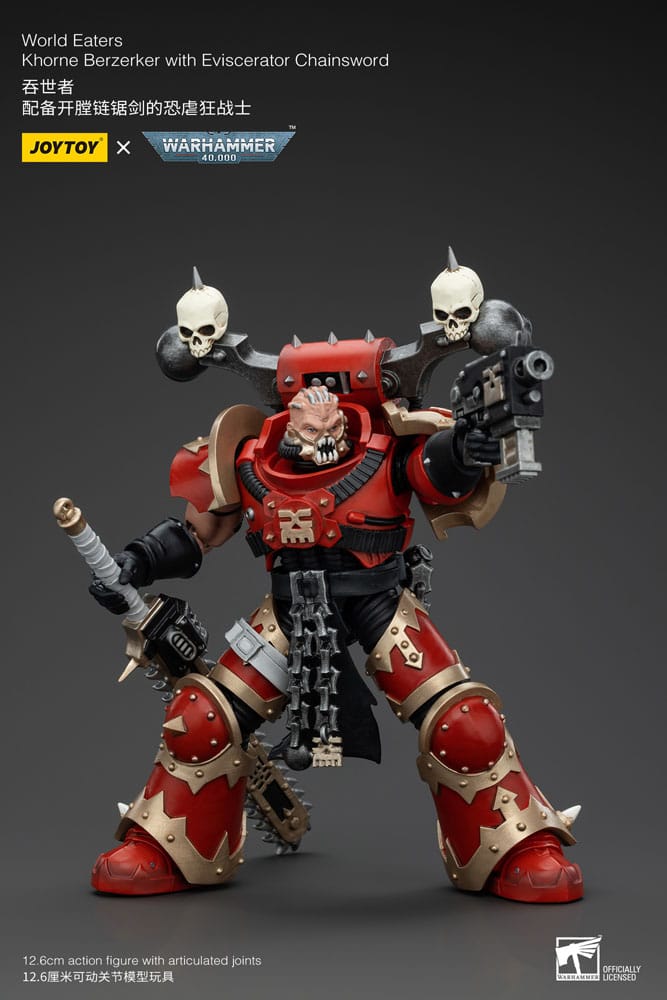 Warhammer 40k Action Figure 1/18 World Eaters Khorne Berzerker with Eviscerator Chainsword 13 cm Action figures