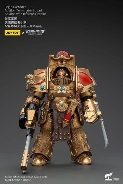 Warhammer The Horus Heresy Action Figure 1/18 Legio Custodes Aquilon Terminator Squad Aquilon with Infernus Firepike 14