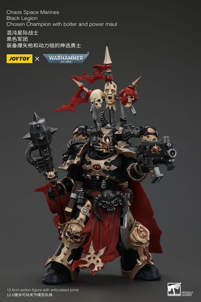Warhammer 40k Actionfigur Chaos Space Marines Black Legion Chosen Champion with bolter and power maul 20 cm Action