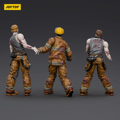 Zombie Dark Source Action Figures 3-Pack Firefighters 8 cm