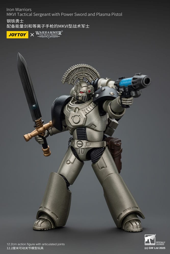 Warhammer The Horus Heresy Action Figure 1/18 lron Warriors MKVI Tactical Sergeant with Power Sword and Plasma Pistol 12 cm