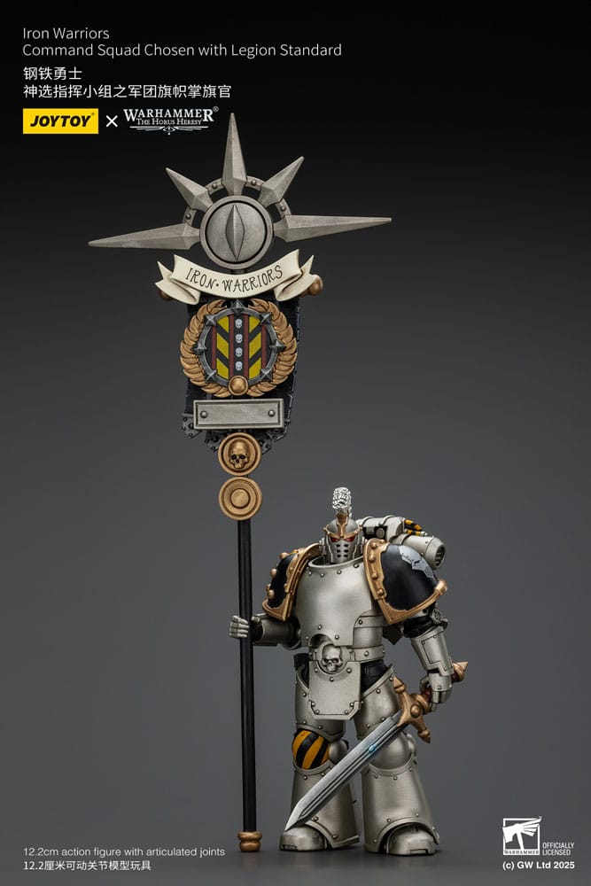 Warhammer The Horus Heresy Action Figure 1/18 lron Warriors Command Squad Chosen with Legion Standard 12 cm
