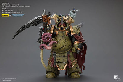 Warhammer 40k Action Figure 1/18 Death Guard Deathshroud Terminator 2 with Manreaper and Plaguespurter Gauntlet 14 cm