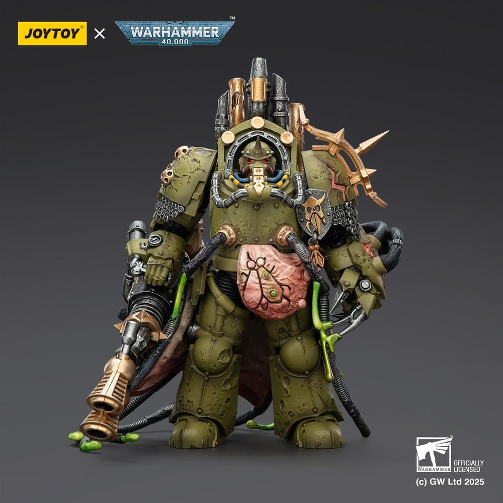 Warhammer 40,000 Action Figure Death Guard Lord of Virulence with Power Fist and Twin Plague Spewer 14 cm