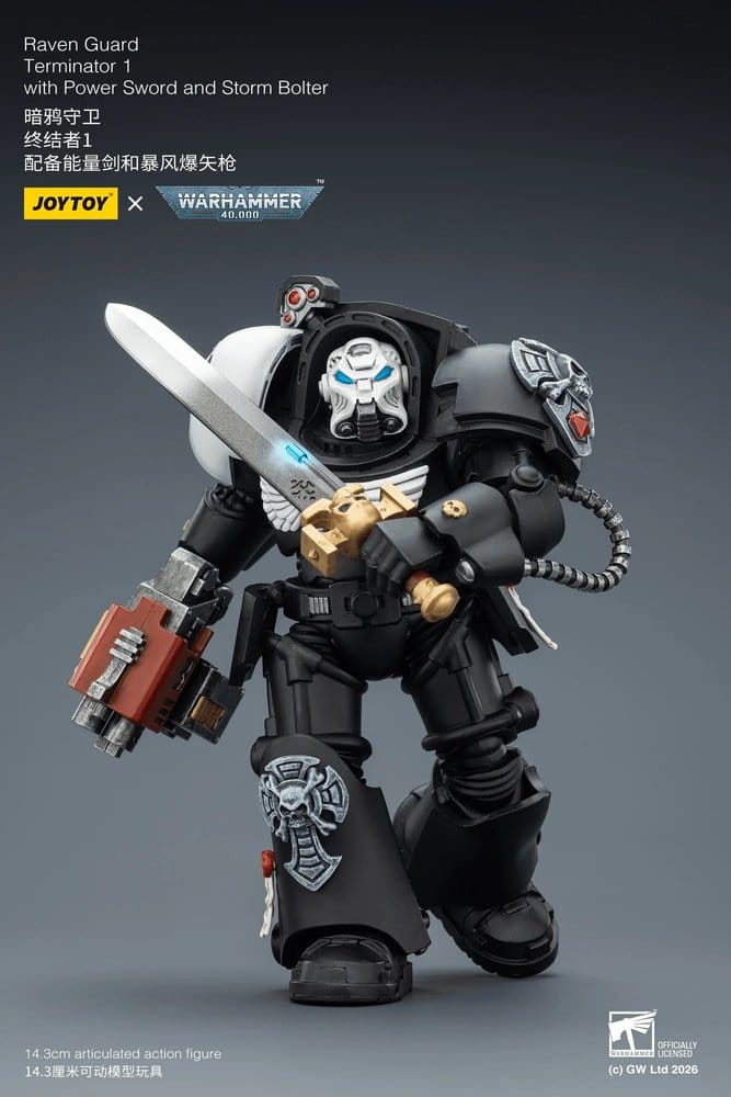 Warhammer 40,000 Action Figure Raven Guard Terminator 1 with Power Sword and Storm Bolter 14 cm