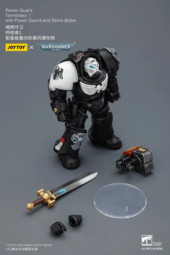 Warhammer 40,000 Action Figure Raven Guard Terminator 1 with Power Sword and Storm Bolter 14 cm