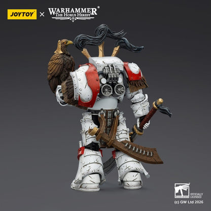 Warhammer 40,000 Action Figure White Scars Legion Praetor in Cataphractii Terminator Armour with Cyber Hawk Chogorian sword and combi-melta 14 cm