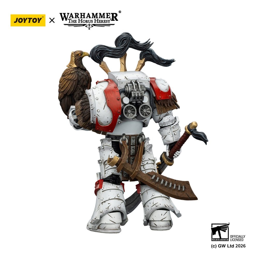 Warhammer 40,000 Action Figure White Scars Legion Praetor in Cataphractii Terminator Armour with Cyber Hawk Chogorian sword and combi-melta 14 cm