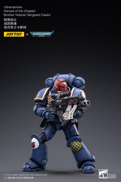 Warhammer 40k Action Figure 1/18 Ultramarines Heroes of the Chapter Brother Veteran Sergeant Castor 12 cm