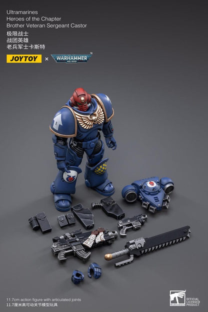 Warhammer 40k Action Figure 1/18 Ultramarines Heroes of the Chapter Brother Veteran Sergeant Castor 12 cm