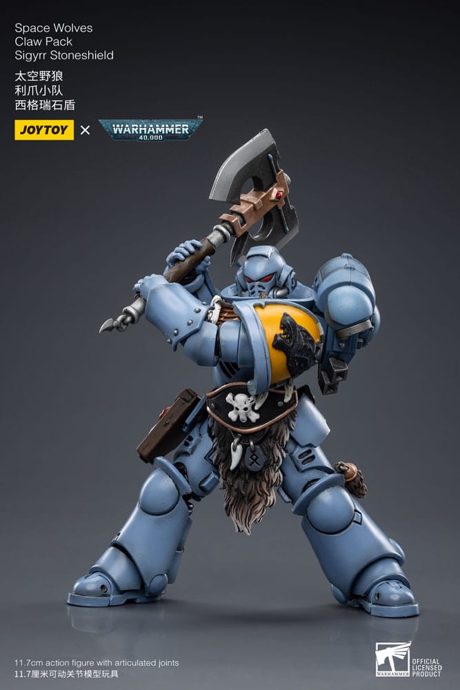 Warhammer 40k Action Figure 1/18 Space Wolves Claw Pack Sigyrr Stoneshield 12 cm Action figures