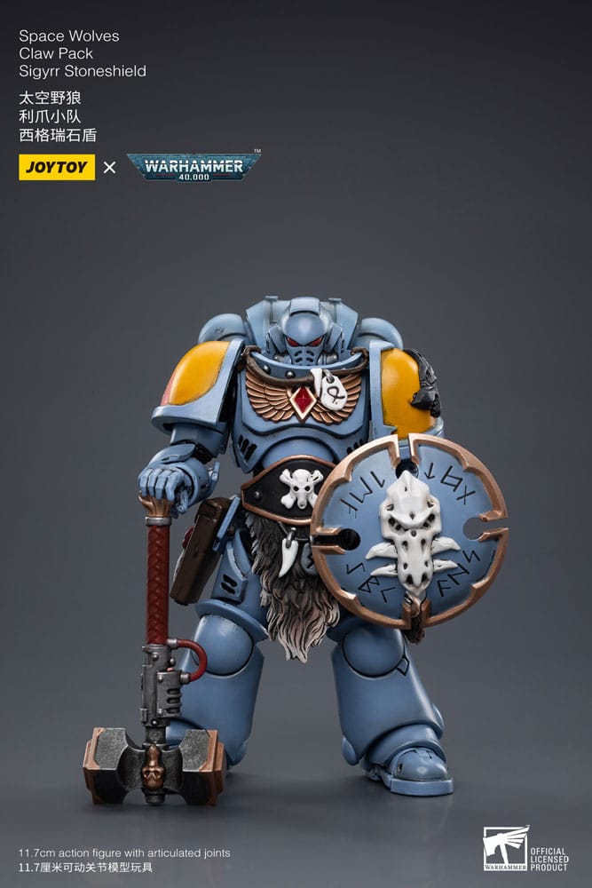 Warhammer 40k Action Figure 1/18 Space Wolves Claw Pack Sigyrr Stoneshield 12 cm Action figures