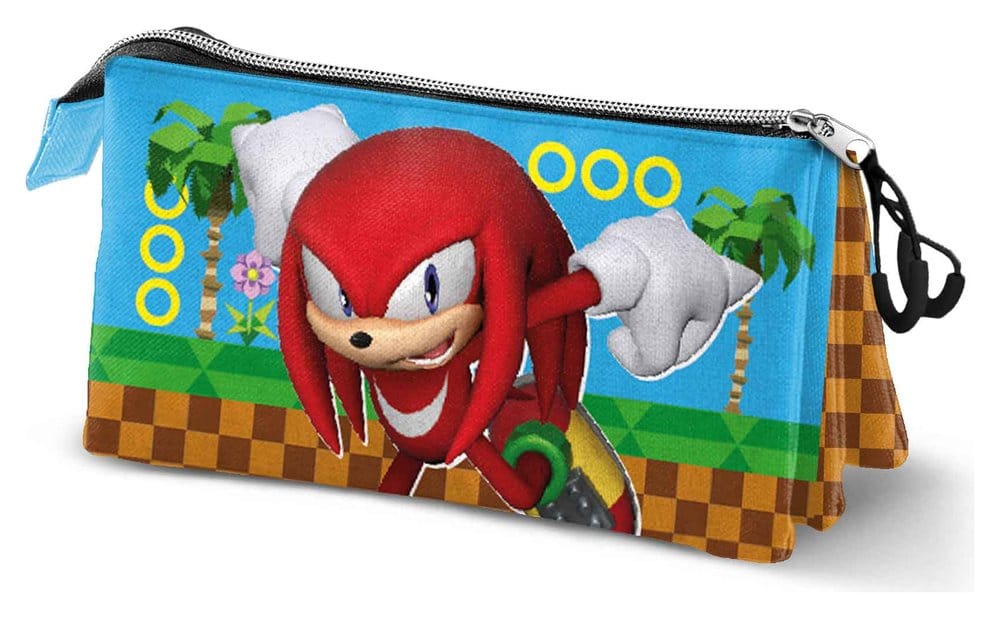 Sonic - The Hedgehog Triple Pencil case SEGA Knuckles Run Multicolour