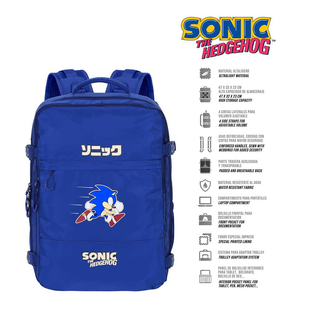 Sonic The Hedgehog Mercury Travel Backpack Sega Action Blue Large