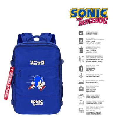 Sonic The Hedgehog Mercury Underseat Cabin Bag Backpack Sega Action Blue