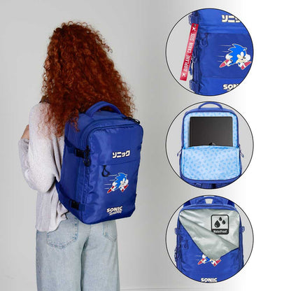 Sonic The Hedgehog Mercury Underseat Cabin Bag Backpack Sega Action Blue