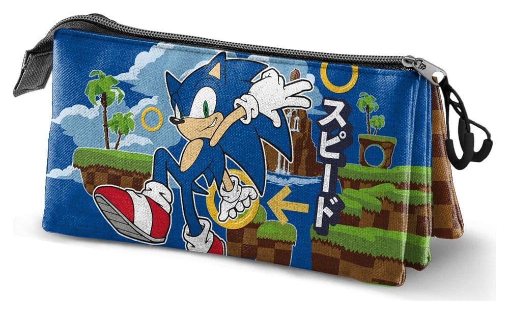 Sonic - The Hedgehog Triple Pencil case SEGA Greenhill Multicolour