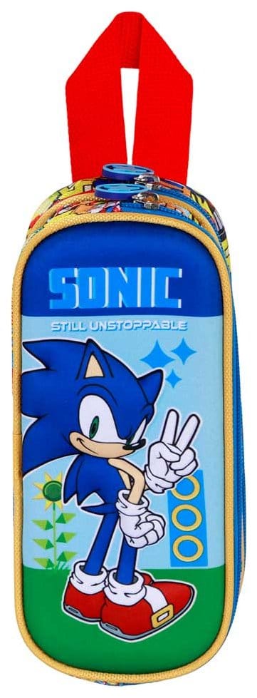 Sonic - The Hedgehog 3D Double Pencil case SEGA Unstoppable Blue