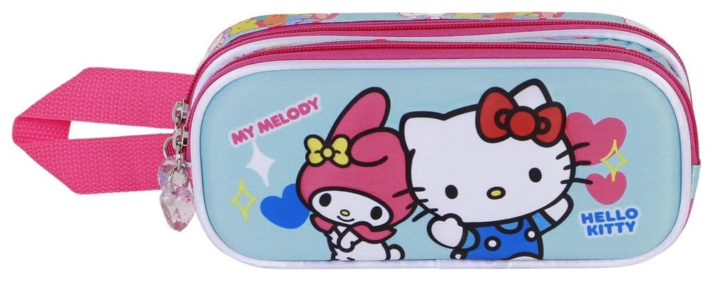 Sanrio 3D Double Pencil case Hello Kitty Friendship Blue