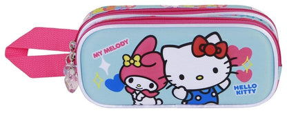 Sanrio 3D Double Pencil case Hello Kitty Friendship Blue