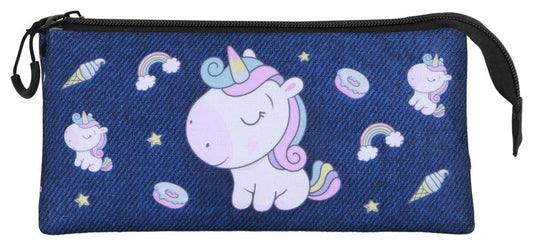 Oh My Pop! Triple Pencil case Sweety Dark Blue