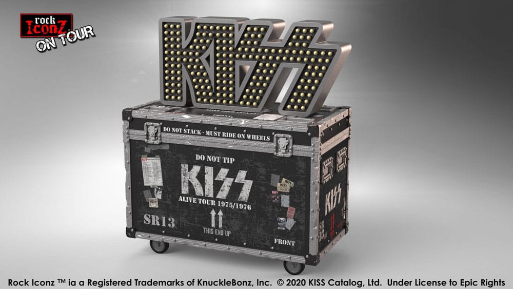 Kiss Rock Ikonz On Tour Road Case Statue + Stage Backdrop Set Alive! Tour Statues