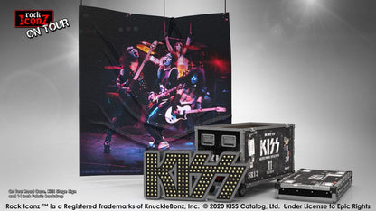 Kiss Rock Ikonz On Tour Road Case Statue + Stage Backdrop Set Alive! Tour Statues