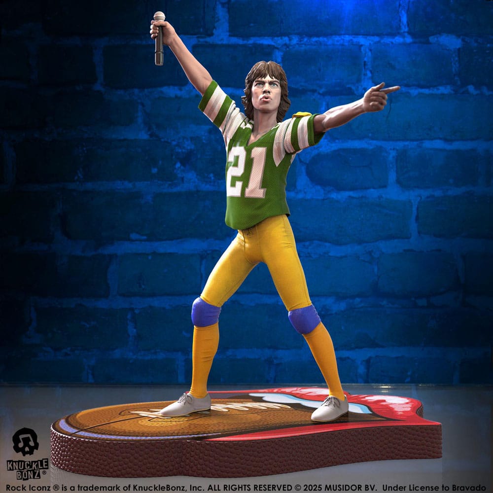 Rolling Stones Rock Iconz Statue Mick Jagger US Tour 1981 (Green Jersey) 22 cm