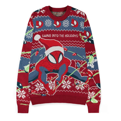 Spider-Man Sweater Swing into the Holidays (Christmas Jumper) Size M Sweaters