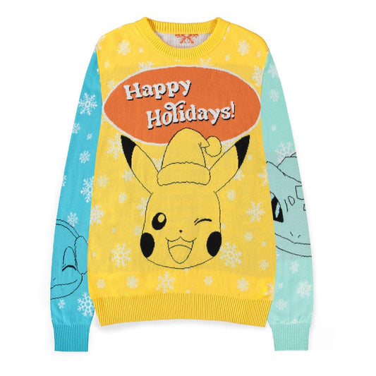 Pokémon Sweater Pikachu Bulbasaur Squirtle & Charmender (Christmas Jumper) Size XL Sweaters