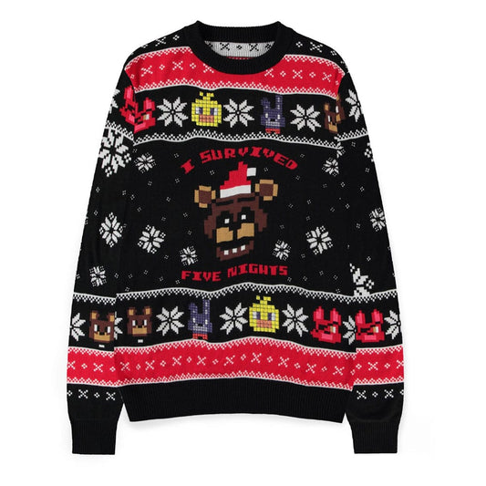 Five Nights at Freddy’s Sweater Survived Five Nights (Christmas Jumper) Size M Sweaters