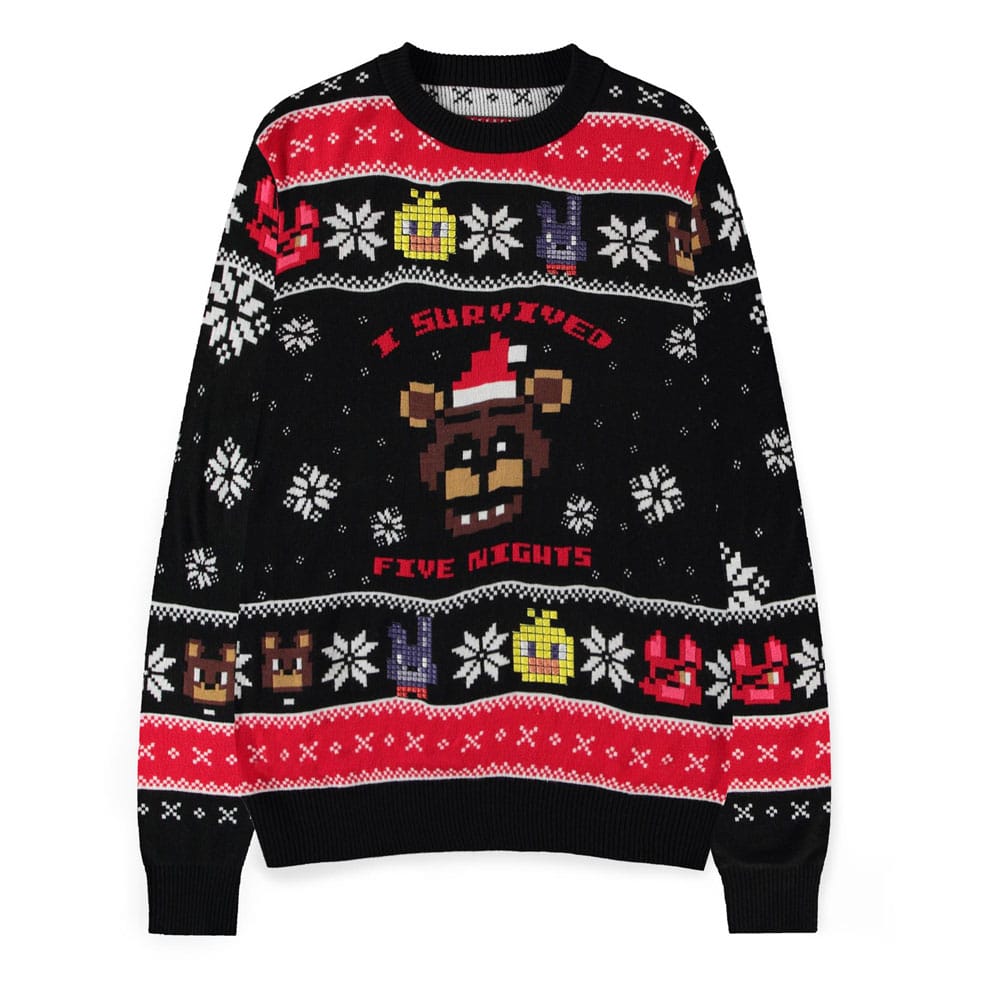 Five Nights at Freddy’s Sweater Survived Five Nights (Christmas Jumper) Size M Sweaters