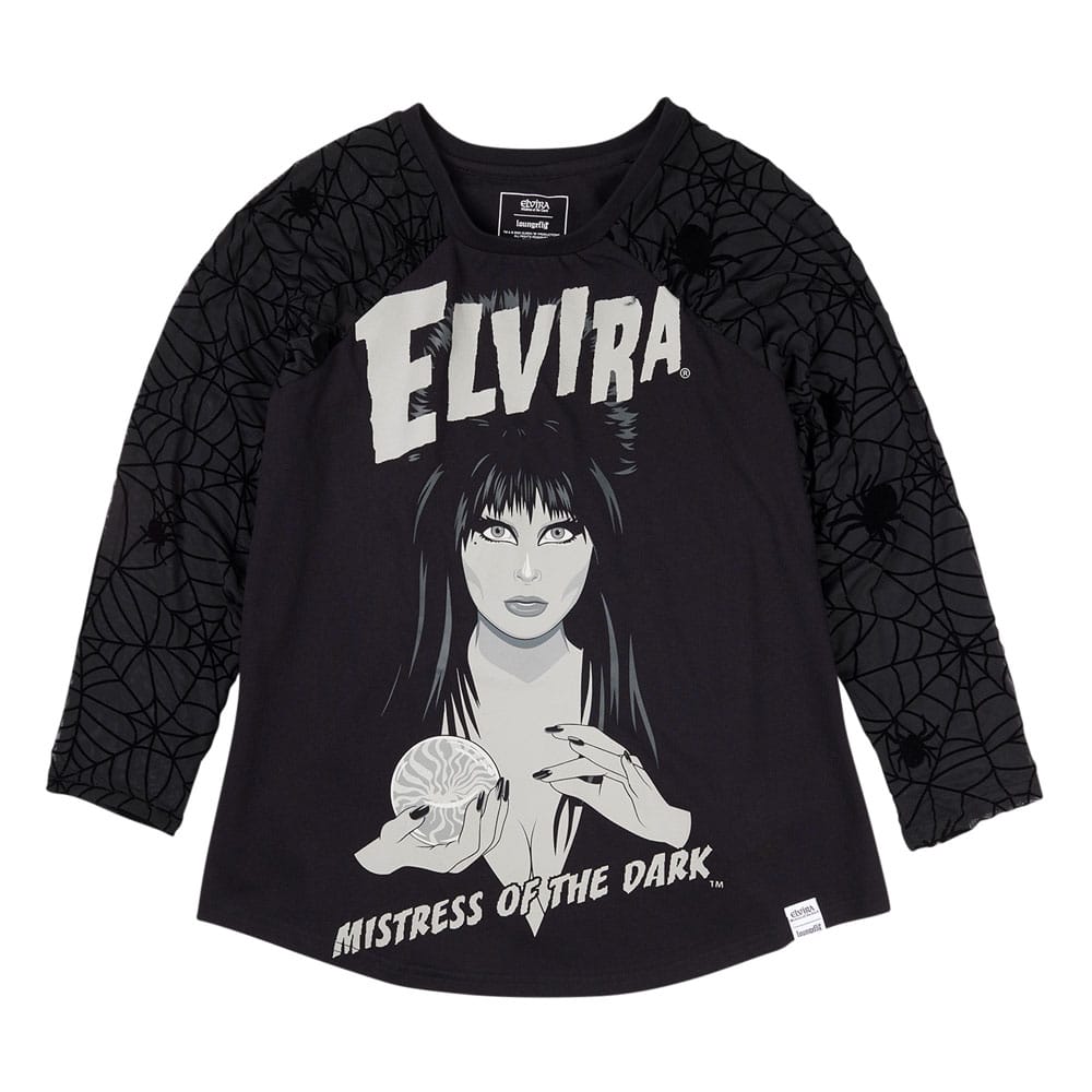 Elivira by Loungefly Tee T-Shirt Unisex Shirred Raglan Size M