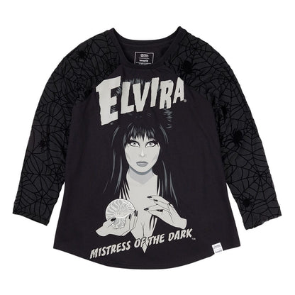 Elivira by Loungefly Tee T-Shirt Unisex Shirred Raglan Size L T-shirts