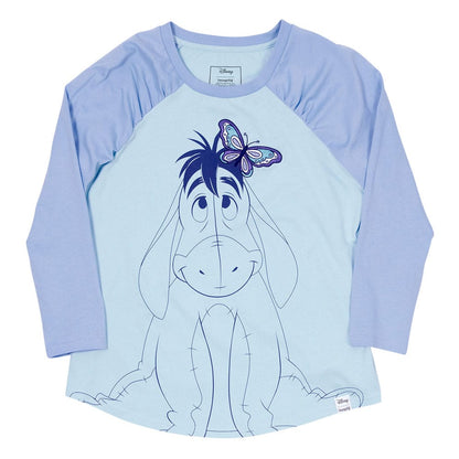 Winnie the Pooh by Loungefly Tee T-Shirt Unisex Eeyore Shirred Raglan