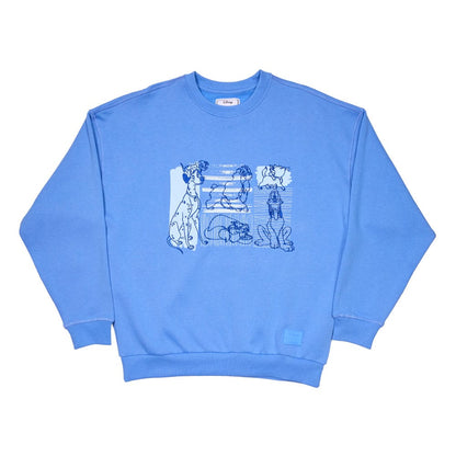 Disney by Loungefly Sweatshirt Unisex Dogs & Cats Oversized Crewneck Size L