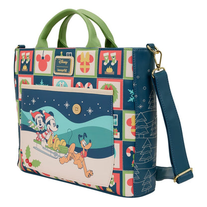 Disney by Loungefly Canvas Tote Bag Mickey and Minnie Holiday