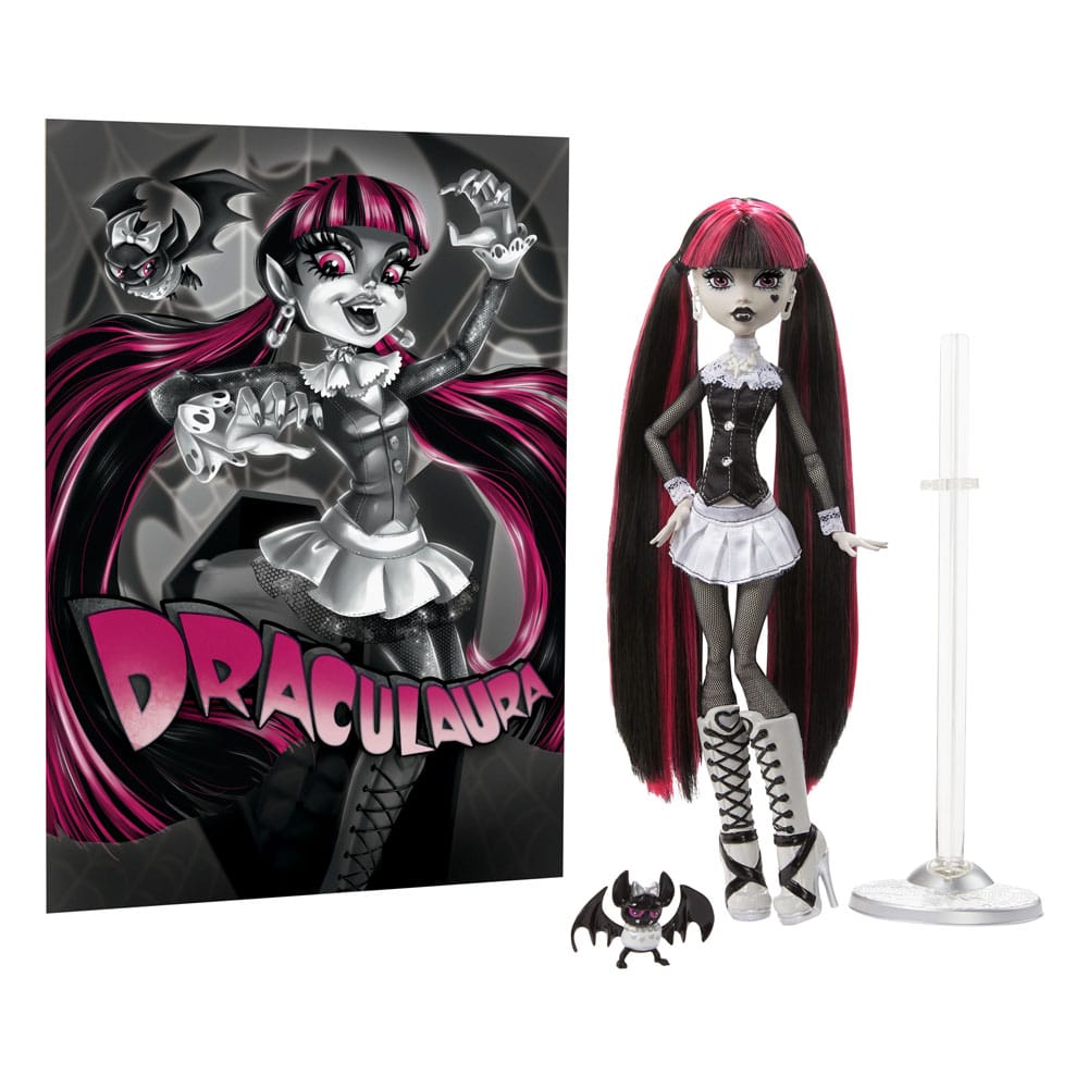 Monster High Reel Drama Doll Draculaura in Black And White