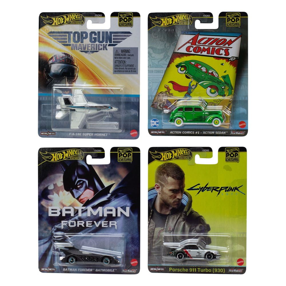 Hot Wheels Premium Diecast Vehicles 1/64 Pop Culture 979F Assortment (10)
