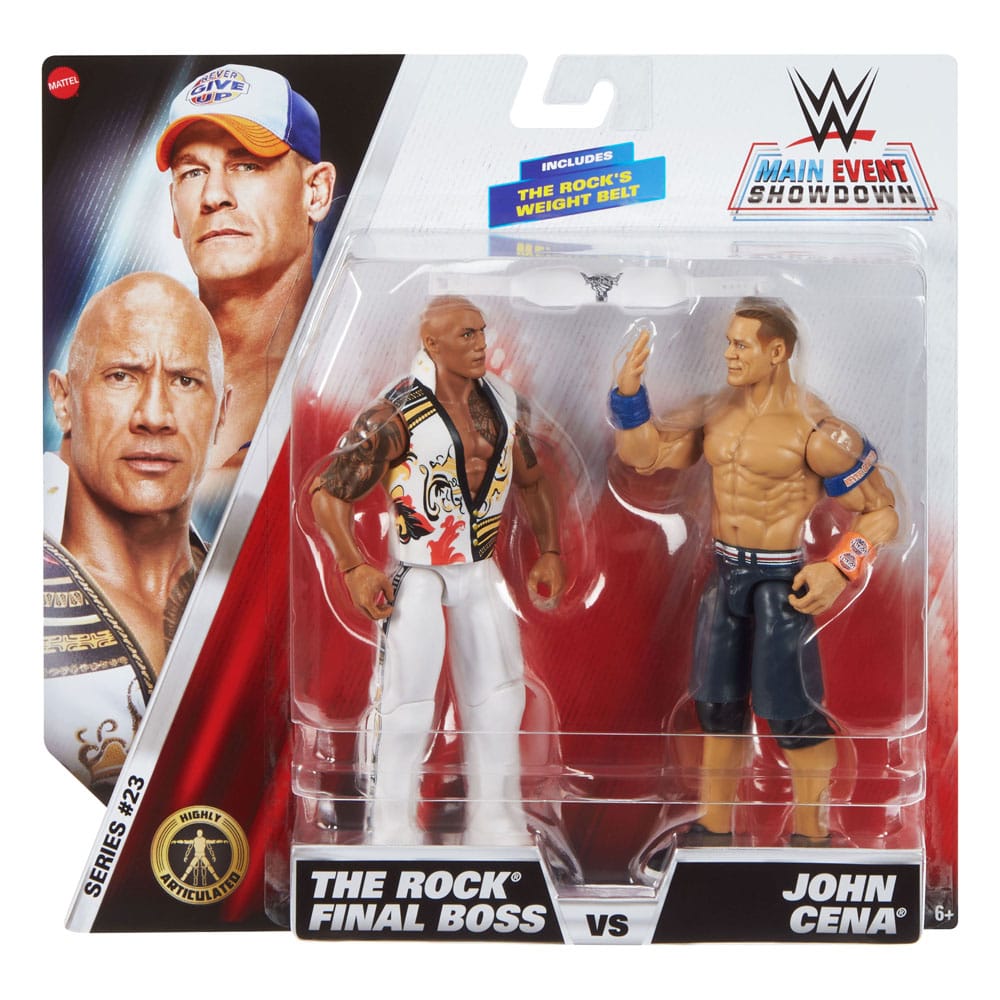 WWE Main Event Showdown Action Figures The Rock Final Boss vs John Cena 2-Pack 15 cm Action figures