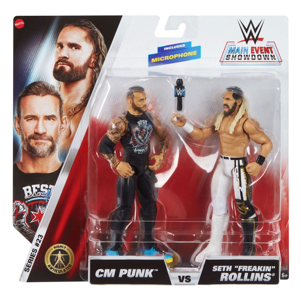 WWE Main Event Showdown Action Figures CM Punk vs Seth ’Freakin’ Rollins 2-Pack 15 cm Action figures