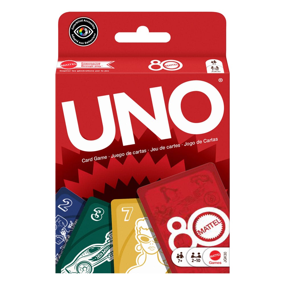 Mattel 80th Anniversary UNO Card Game Ruby Red Card Games