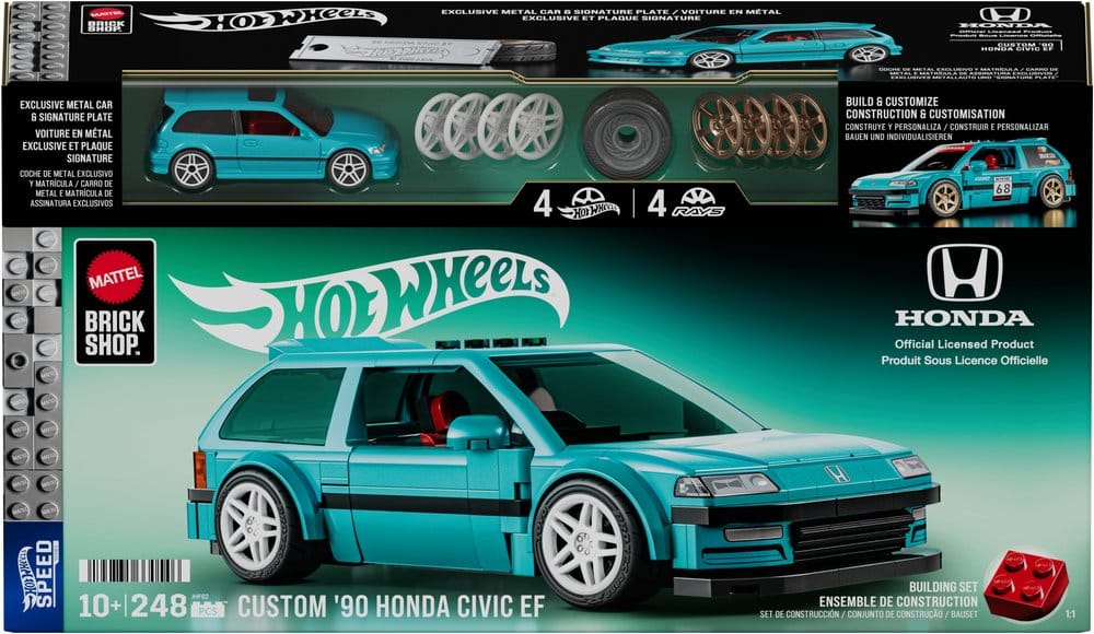 Hot Wheels Speed Series Mattel Brick Shop Building Set 1/32 Custom ’90 Honda Civic EF