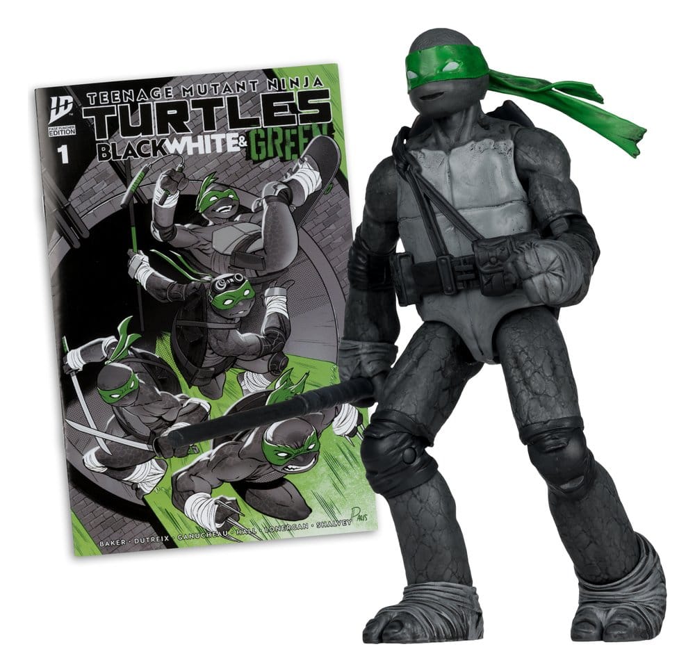 Teenage Mutant Ninja Turtles Page Punchers Action Figure Donatello (Black White & Green ) (Red Platinum Edition) 13 cm