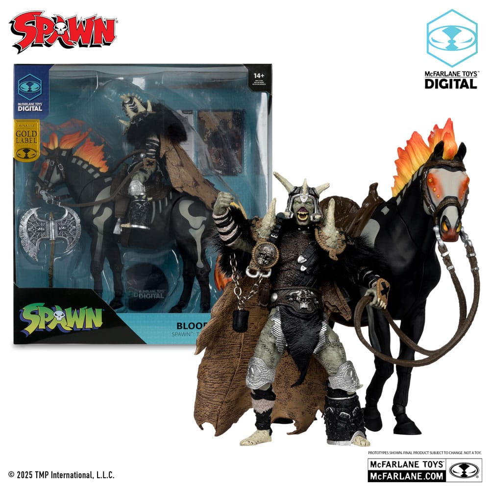 Spawn Action Figure Bloodaxe with Horse (Spawn: The Dark Ages) (McFarlane Toys 30th Anniversary) (Gold Label) 18 cm