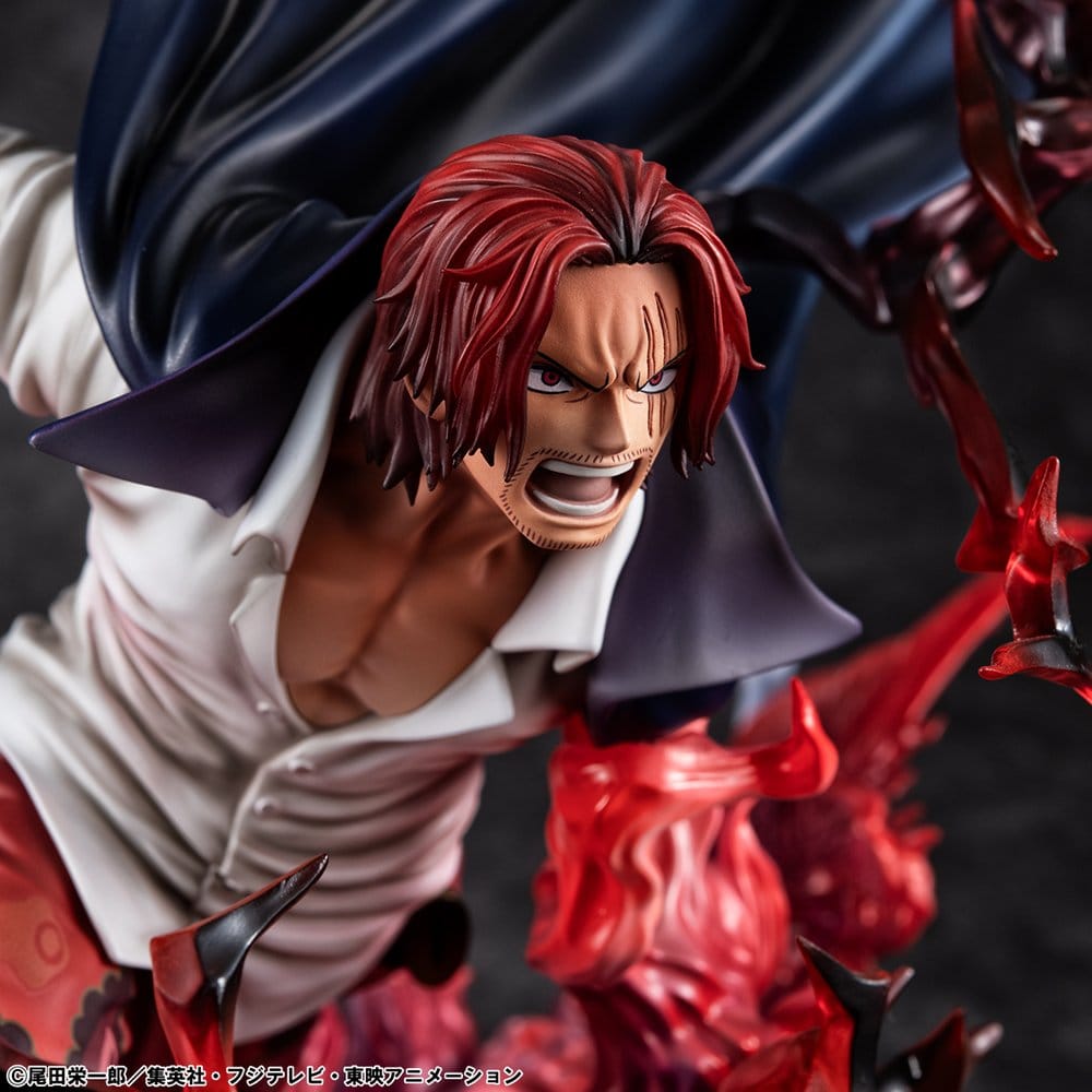 One Piece P.O.P SA-MAXIMUM PVC Statue Leader of Red Hair Pirates Red-Haired Shanks Kamusari 25 cm